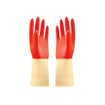 Two-color latex gloves
