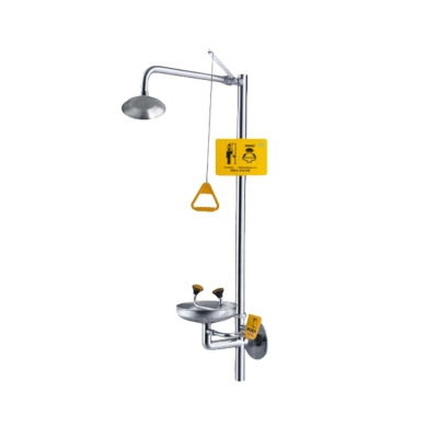 Wall-mounted eyewash station